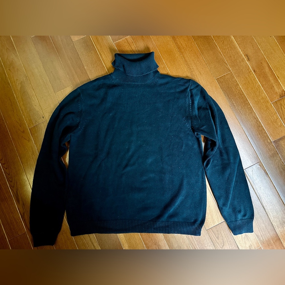 Banana Republic men's black turtleneck cotton sweater large L
